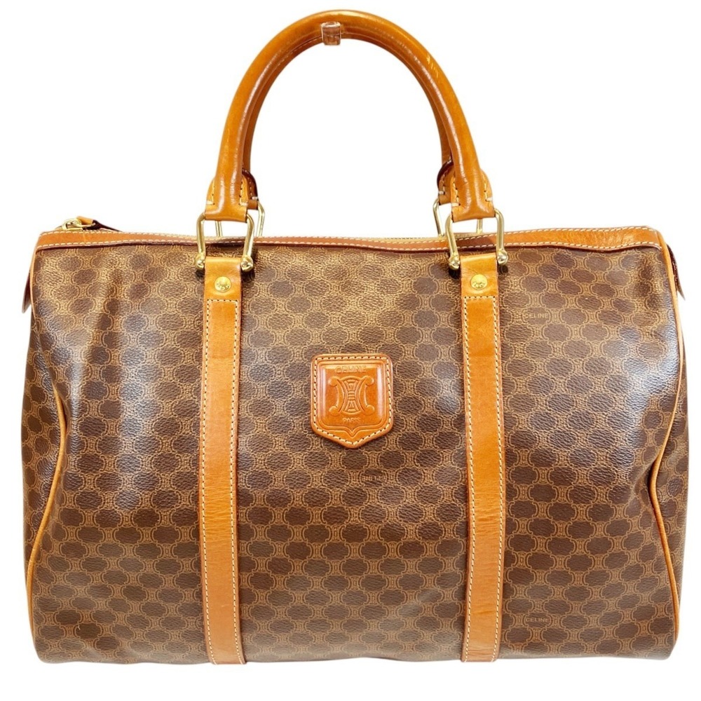 Celine Boston bag, Macadam pattern, vintage coated canvas.